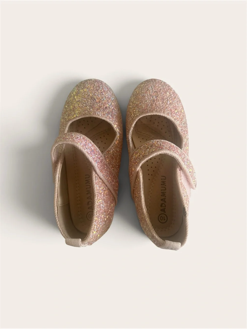 Adamumu Little Girl Pink Sparkly Ballet Flats Size 10